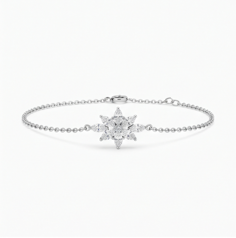 Marquise Cluster Anklet