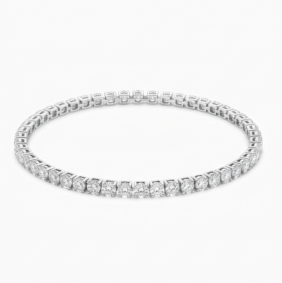 Round Diamond Tennis Anklet