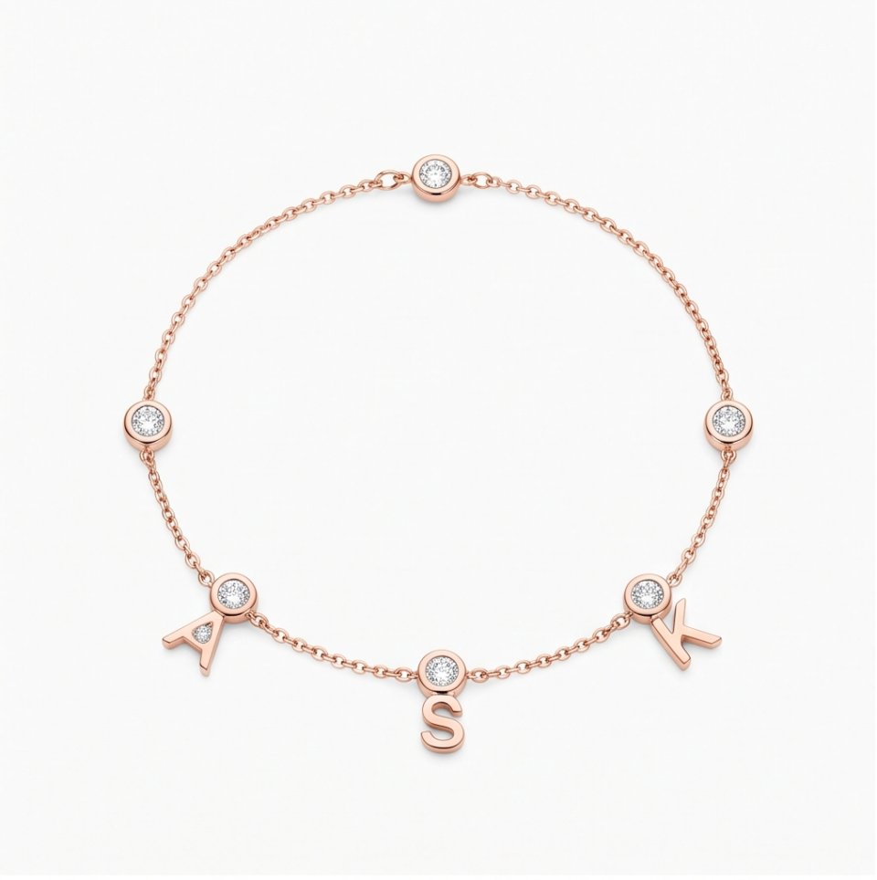 Personalized Initial Charm Bracelet