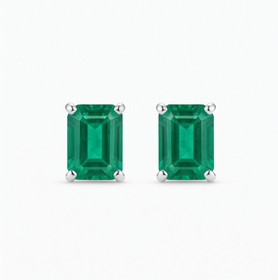 Emerald Stud Earrings