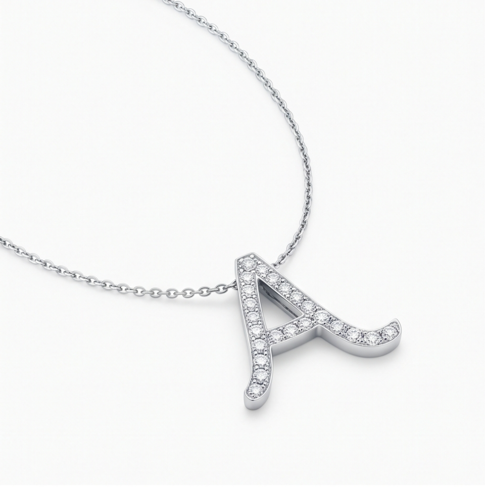 Initial Letter Pendant Necklace