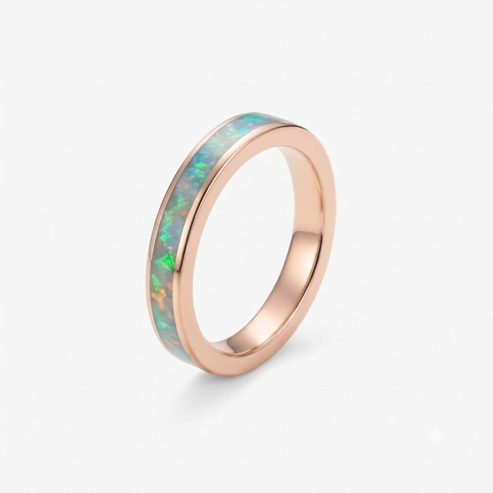 Opal Inlay Band Ring
