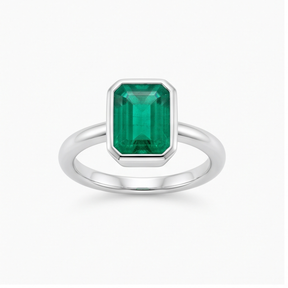 Emerald Gemstone Stacking Ring